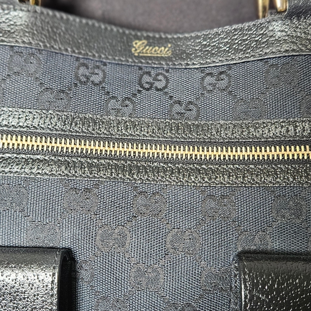 Vtg Gucci Abbey D ring GG monogram canvas tote Career Classic Travel No Bundles - Picture 14 of 14